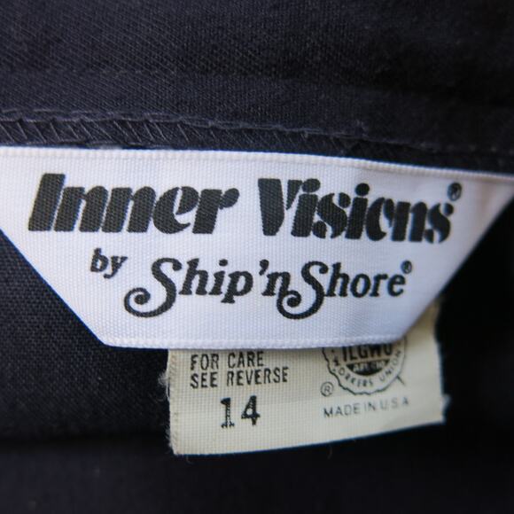 VINTAGE Ship N Shore Pleated Skirt Size 14 Mid Length Blue Preppy Classic Geek - Picture 6 of 7